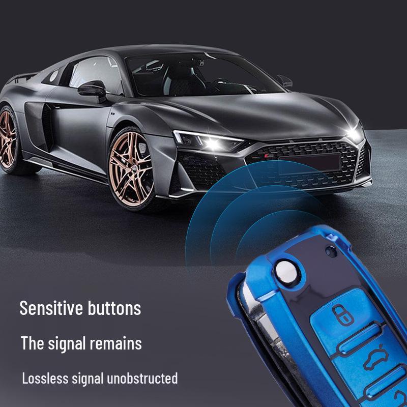 Volkswagen Key Fob Cover: Fits Lavida, Bora, POLO, Jetta, Santana, Sagitar, Tiguan - Mecha Style Key Shell with Buckle.