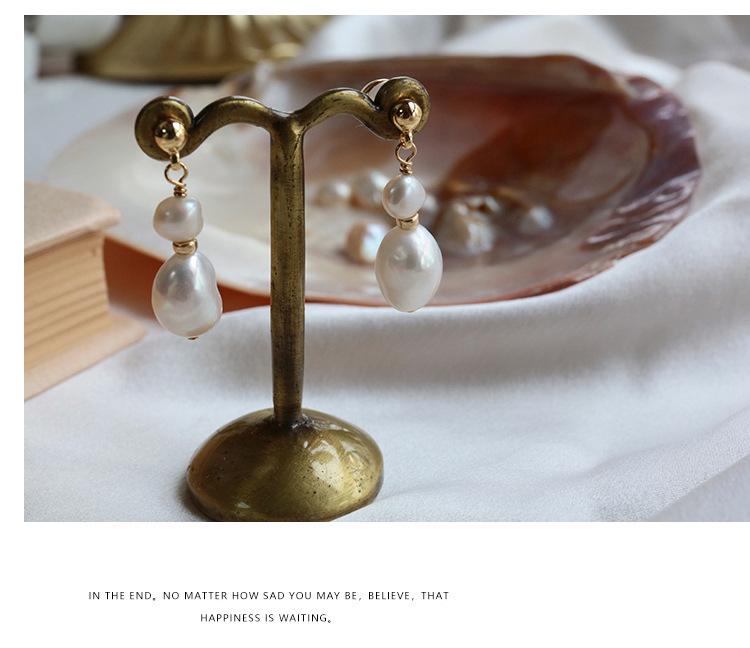 Baroque Freshwater Pearl Tassel Ear Clips for Non-Pierced Ears - Cold Style Fashion Earrings