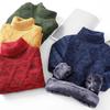 Winter Junge Kinder Dick Gestrickte Bodenbildung Shirts Solide Hohe Kragen Pullover Pullover Baby Jungen Sport Kleidung