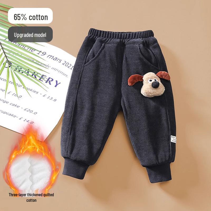 Jingqi Baumwoll-Sweathose mit Fleecefutter für Kinder: Warme Winterhosen für Jungen und Mädchen