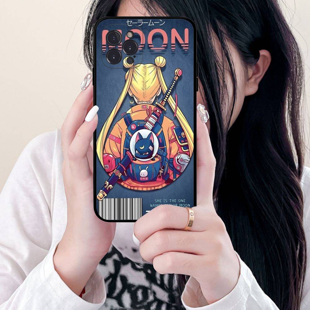 S-Sailors Anime Moon Phone Case For IPhone 17 16 15 14 13 12 Mini 11 Pro Plus Soft Silicone Cover