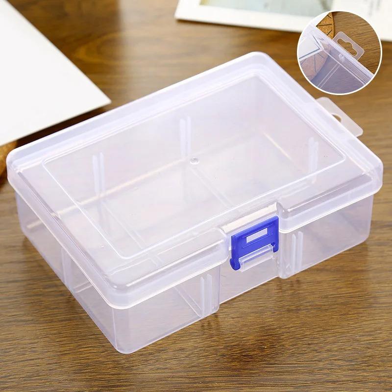 1pcs Transparent Plastic Storage Boxes For Jewelry Hardware Accessories Small Items DIY Crafts Cosmetics Jewelry Box Organizer