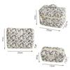 Mode Ins Zwarte Bloemen Dames Gewatteerde Tassen Handtas Reisorganizer Cosmetische Make-up Opbergtas Draagbare Ritssluiting Tote Bag