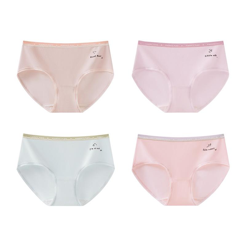4 Pack Briefs Teenage Girls Cotton Underwear Comfort Stretchy Triangle Panties for Teens