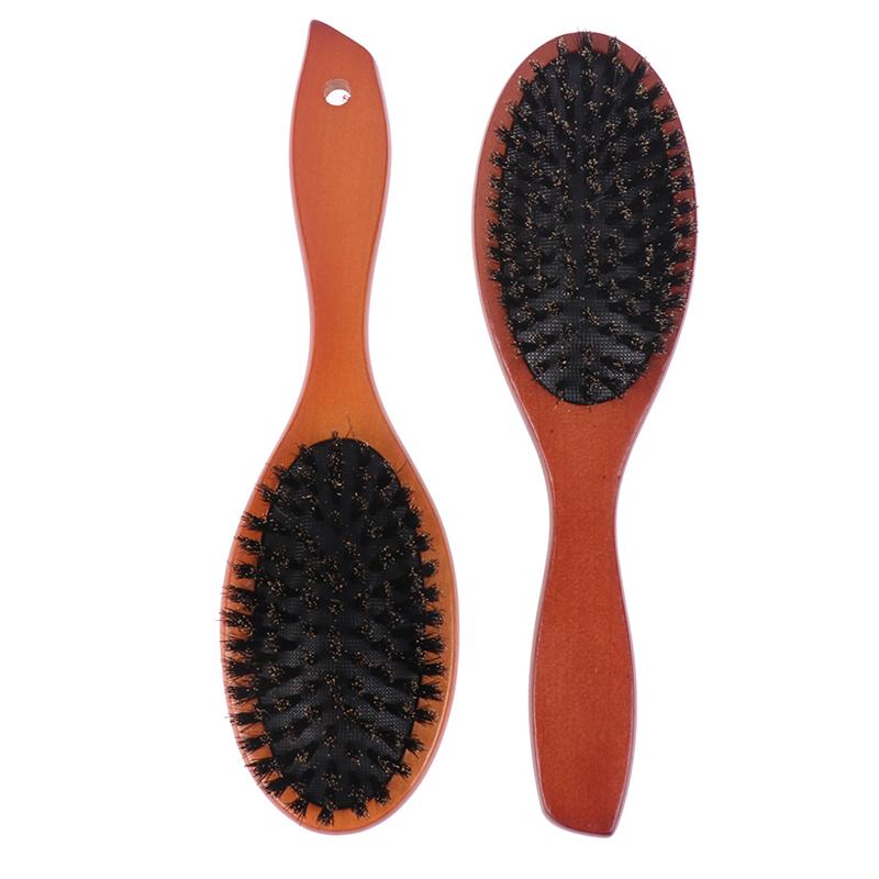 Boar Bristle Hair Brush Women Combs For Hair Wood Hairbrush Detangle Straightener Brush Hair Comb Barber Accessories
