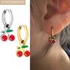 LUXUKISSKIDS Erdbeer-Anhänger Schmuck Ohrringe Süße Rote Kirsch-Tropfen Anhänger für Mädchen/Frauen Stahl Früchte Zubehör Geschenke