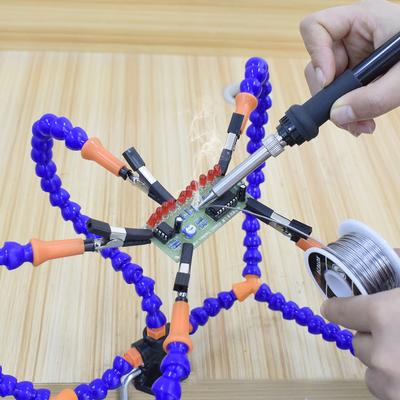 Kaynak Tamir Tezgahı LED Işıklı 3X Büyüteç PCB Devre Kartı Tutucu Ayarlanabilir Kelepçe Okuma Çalışması/PC Kartı/Kaynak İçin