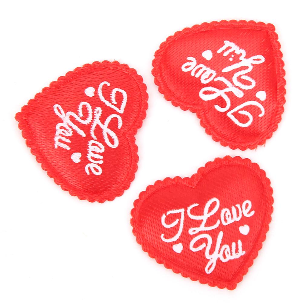 100 Stück Beutel Polyester Schwamm Herzform Deko Valentinstag Hochzeitsfeier Dekoration Ornament(rot )