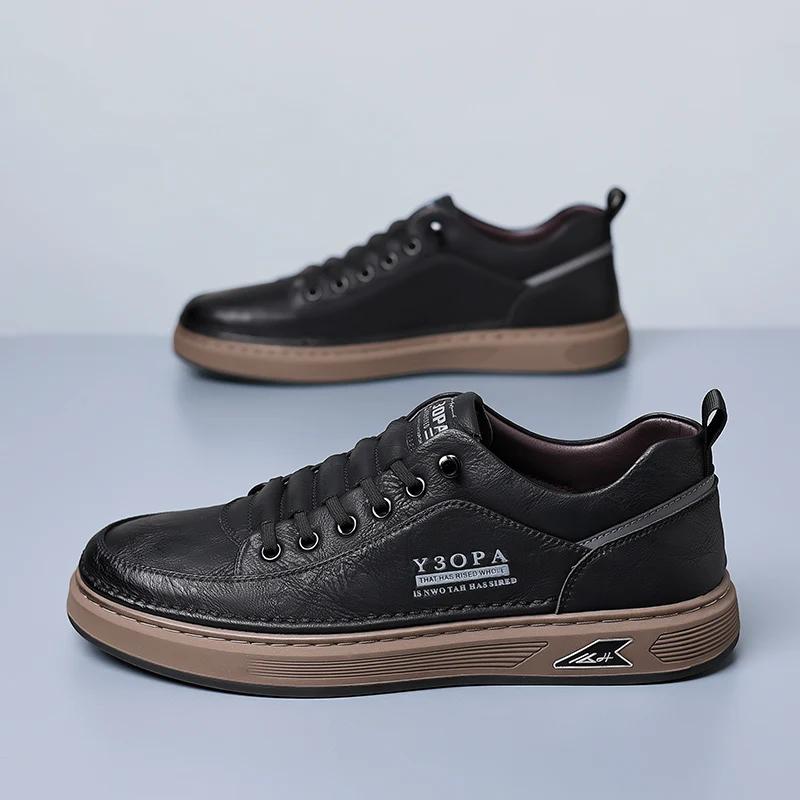 Spring New Luxury Brand Oxford Shoes Men Sneakers Leather Shoes with Leather Soft Sole Comfortable and Breathable Shoes