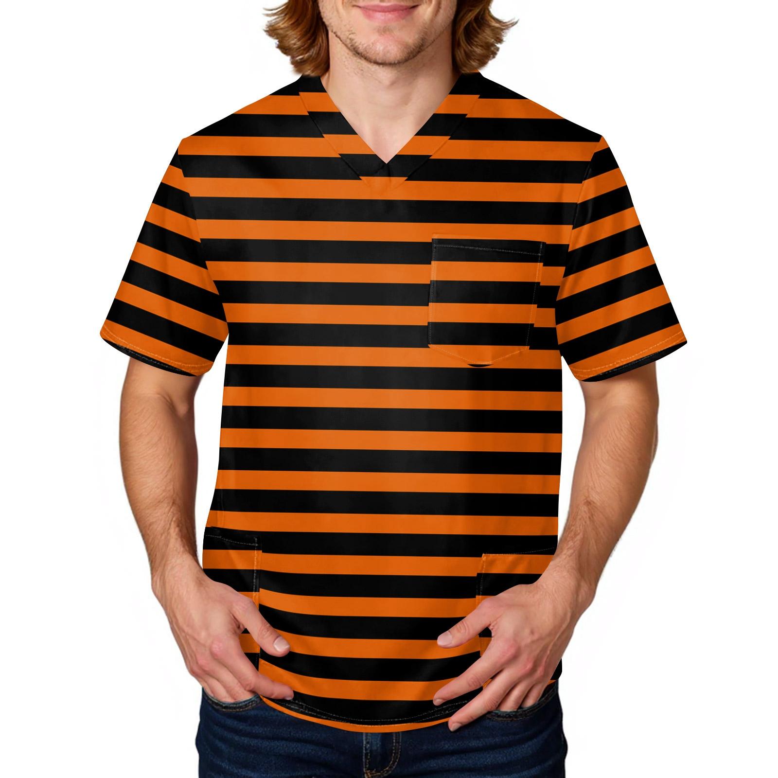 

Men s Stripe Checkered Print Top | V,Neck With Pockets, Comfort Fit For ,Care & Daily Work XXL жовтий
