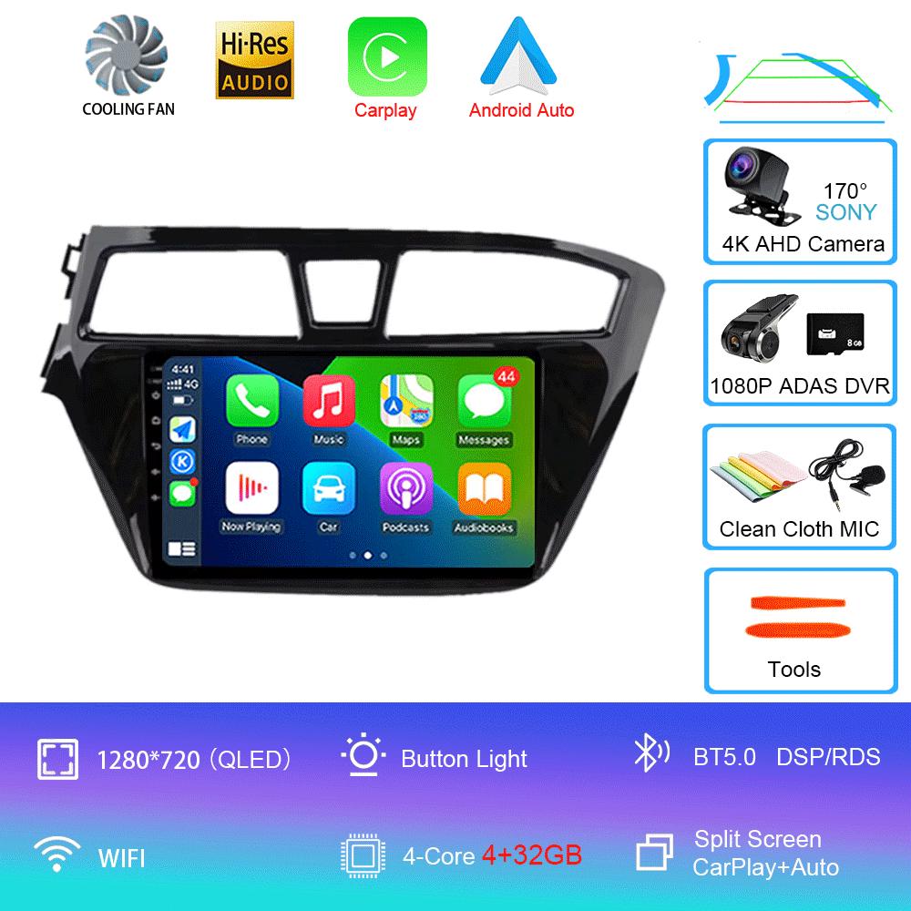 Car Radio Android 14 Carplay Auto 2K Screen Multimedia Video Player For Hyundai I20 2 II GB 2014 - 2018 2 Din Autoradio Stereo