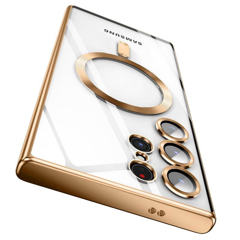 

Magsafe Plating Transparent Case For Samsung S26 S25 Edge S24 FE S23 Ultra S22 Plus S21 Wireless Charge Shockproof Cover Samsung S25 Edge