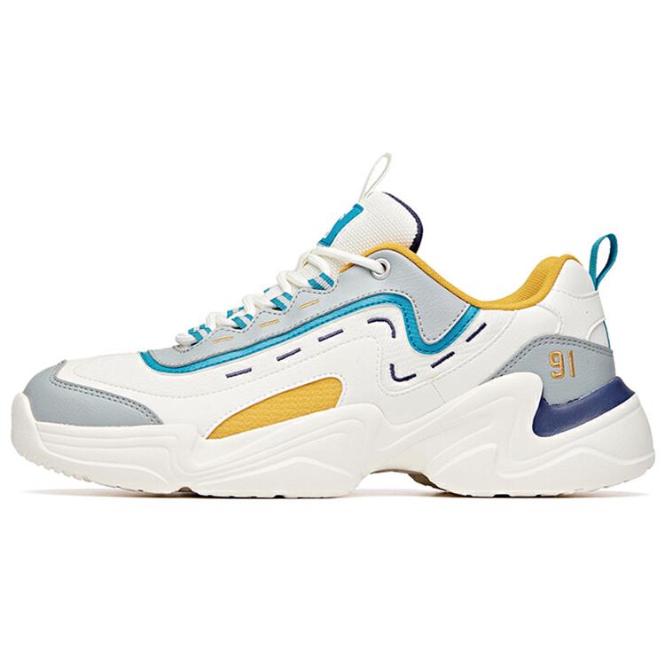 New ANTA Chunky Sneakers Men's Low top White/Blue/Yellow 91938862-8