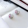 Серебряные серьги с натуральным рубином 8.48ct, фианитами (2165071)