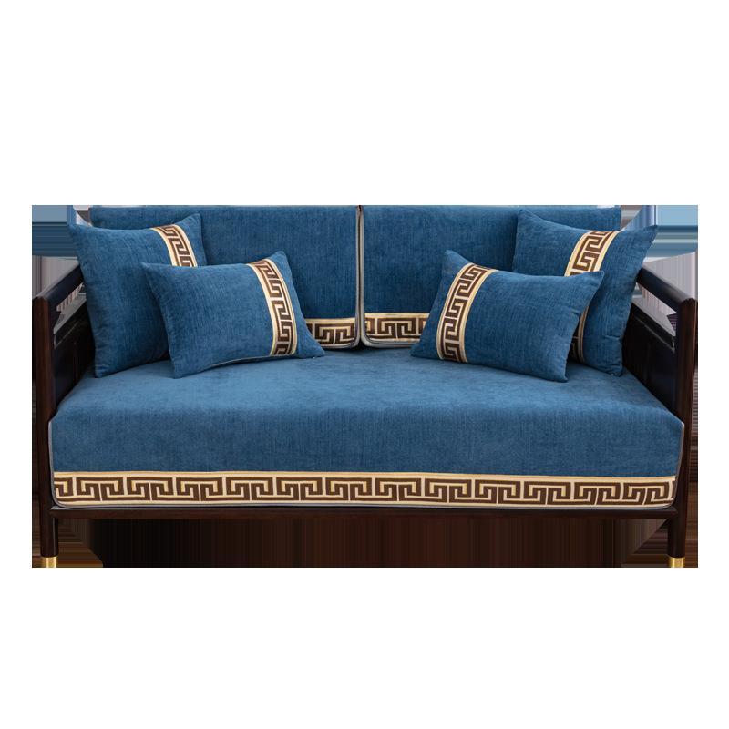 Chinese Style Sofa Seat Cushion Embroidery Sofa Cover Chaise Longue Cover Chenille Sofa Towel for Living Room