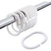 36 Pcs Plastic White Shower Curtain Rings Curtain C Rings Hooks Hanger Bath Drape Loop Clip Glide