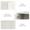 31 Sideboard Cabinet with Storage Fluted Accent Cabinet with Adjustable Shelves Modern Wood Credenza Cabinets with Pop-up Doors