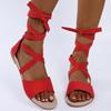 Sandali Piatto Moda con Laccio Incrociato Colore Unico Sexy Estate 2021