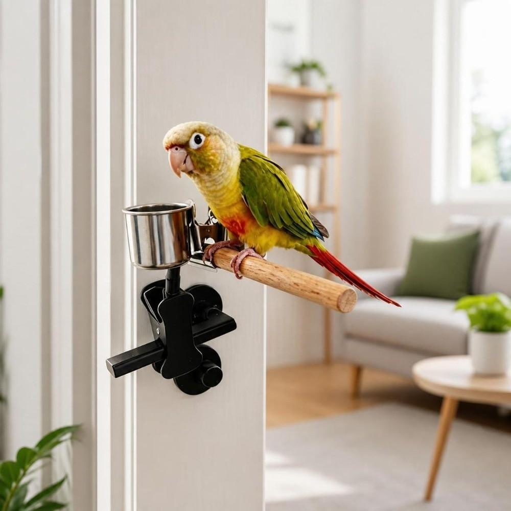Adjustable Bird Perch Stand Clip-On Training Bird Stand Parrot Potty Training Platform Training