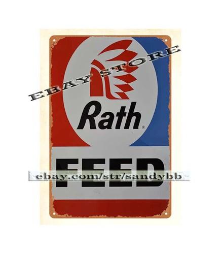 

Rath Feed farm ranch country store metal tin sign garage makeoverAluminum 20x30cm（7.8x11.8inch）