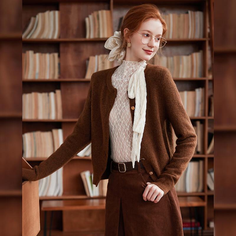 Bailuyu Women's Elegant Short Knit Cardigan