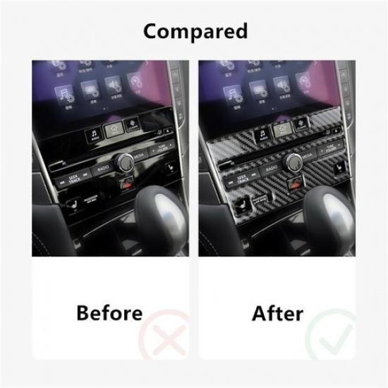 Carbon Fiber Interior CD Panel Frame Trim Cover For Infiniti Q50 Q60 2014-
