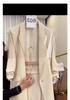 Large Size Women's Professional Suit Set: Slim Fit Blazer & Age-Reducing Wide-Leg Pants