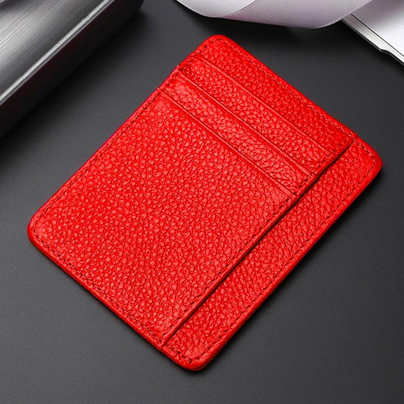 Genuine leather card bag, first layer cowhide card clip, ultra-thin bank credit card cover, multi-card position, and small ID bag.