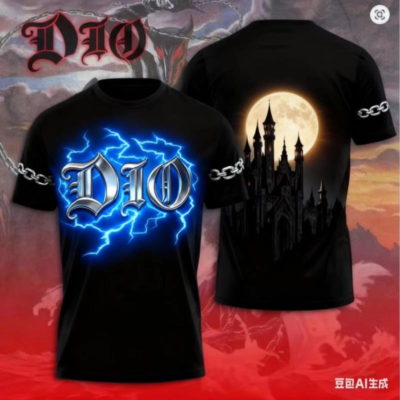 Vintage Rock Dio Band 3D Print T-shirt Men Women Fashion Hip Hop Casual Short Sleeve Tops Tees Mens Clothing Streetwear men New