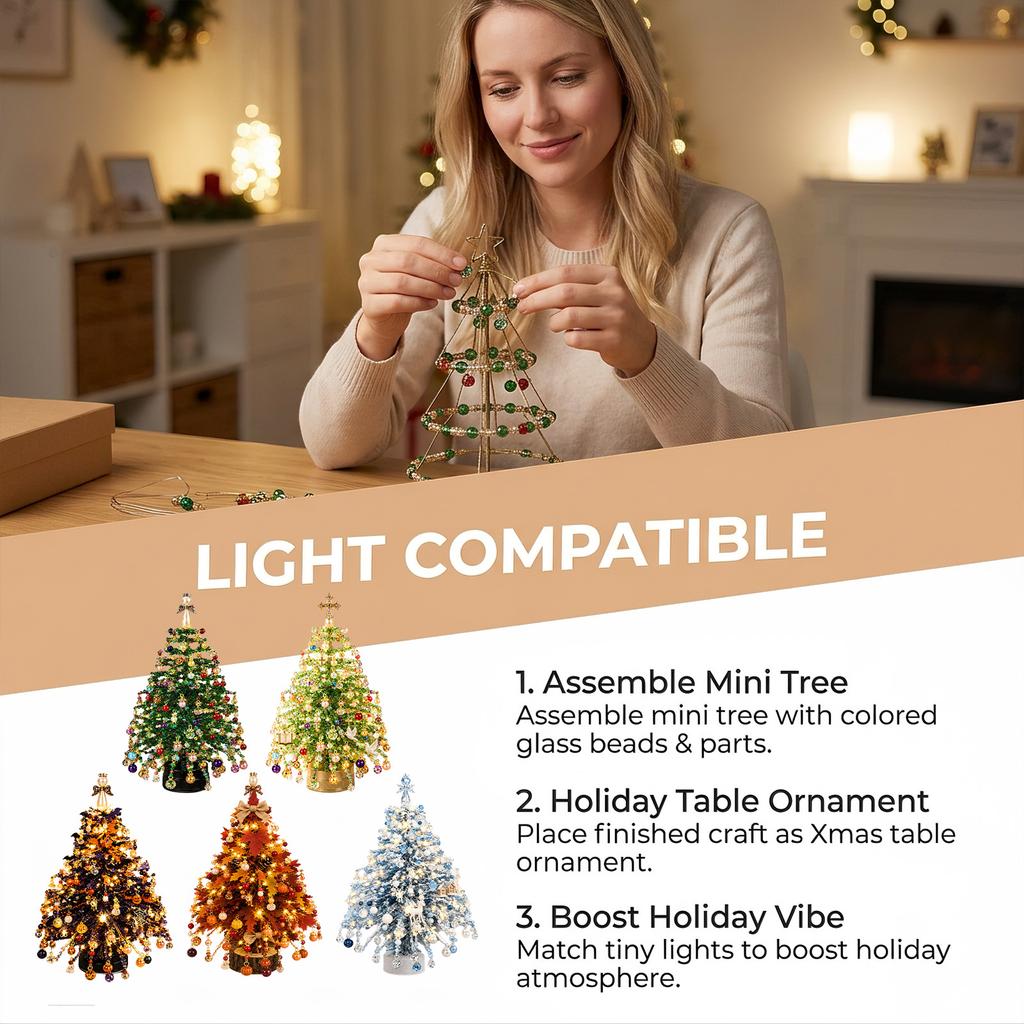 DIY Beaded Christmas Tree Kit Handmade Holiday Parent-Child Easy To Place Other Toys