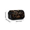 Metal Dragon Pattern Double Flip Fabric Pen Case Boy/Girls Best Gift 2D Flat Pencil Pouch School Office Use Children