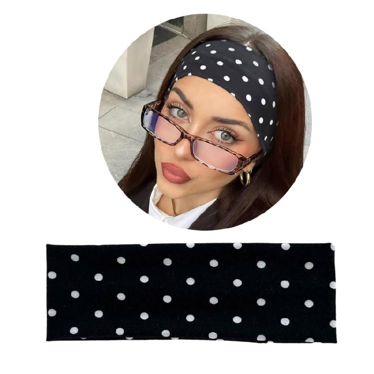 Fascia Multifunzionale per Capelli da Yoga, Copricapo alla Moda, Design a Pois Rotondi, Tessuto Elastico, Accessorio per Capelli, Multicolore