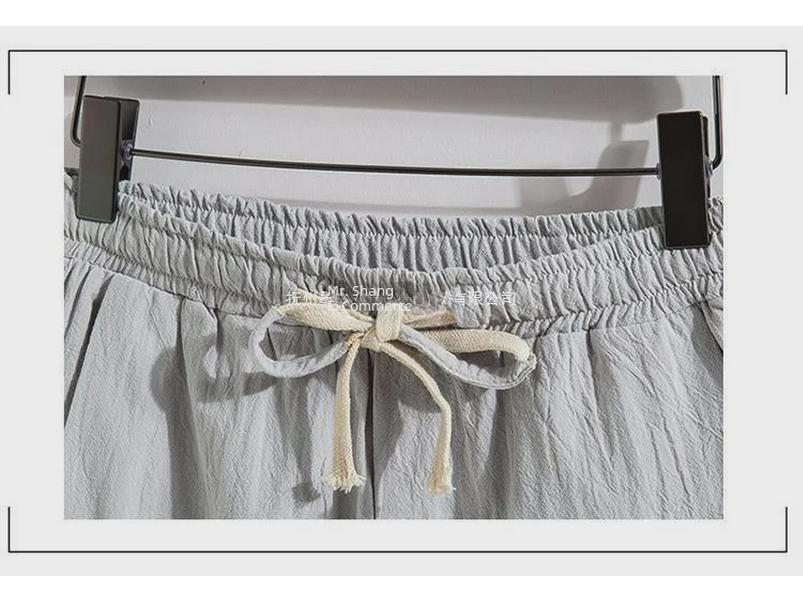 Men's Casual Summer Linen Trousers: Lightweight, Loose-Fit 9/8 Points