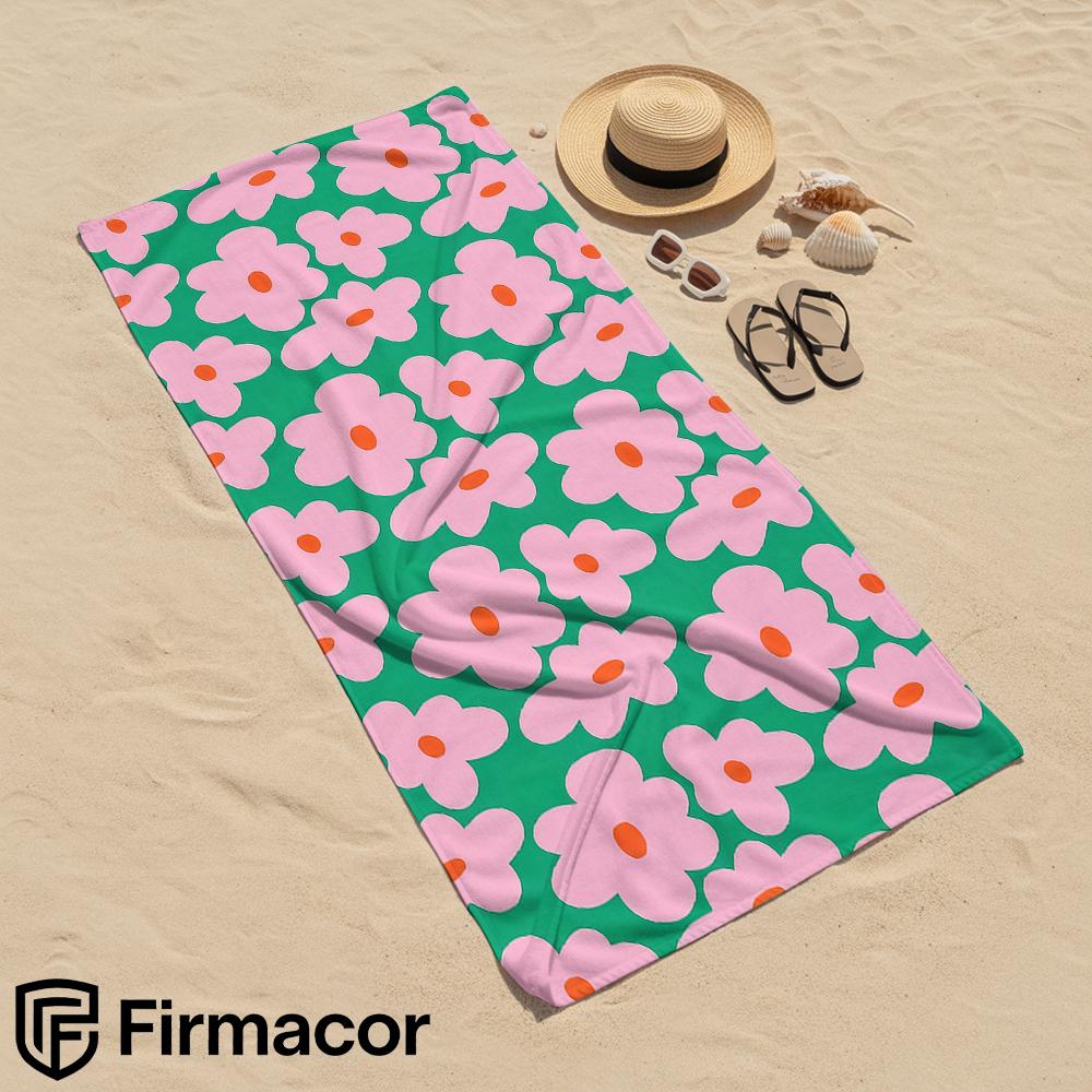 Y2K Pink Floral Soft Portable Travel Towel Unisex Ultra Lightweight Microfiber Oversized Sand Free Quick Dry Beach Towel