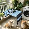 Folding Pet Grooming Hammock Quick Drying with Support Frame Pet Washing Station Anti-Scratch Detachable Dog Grooming Table