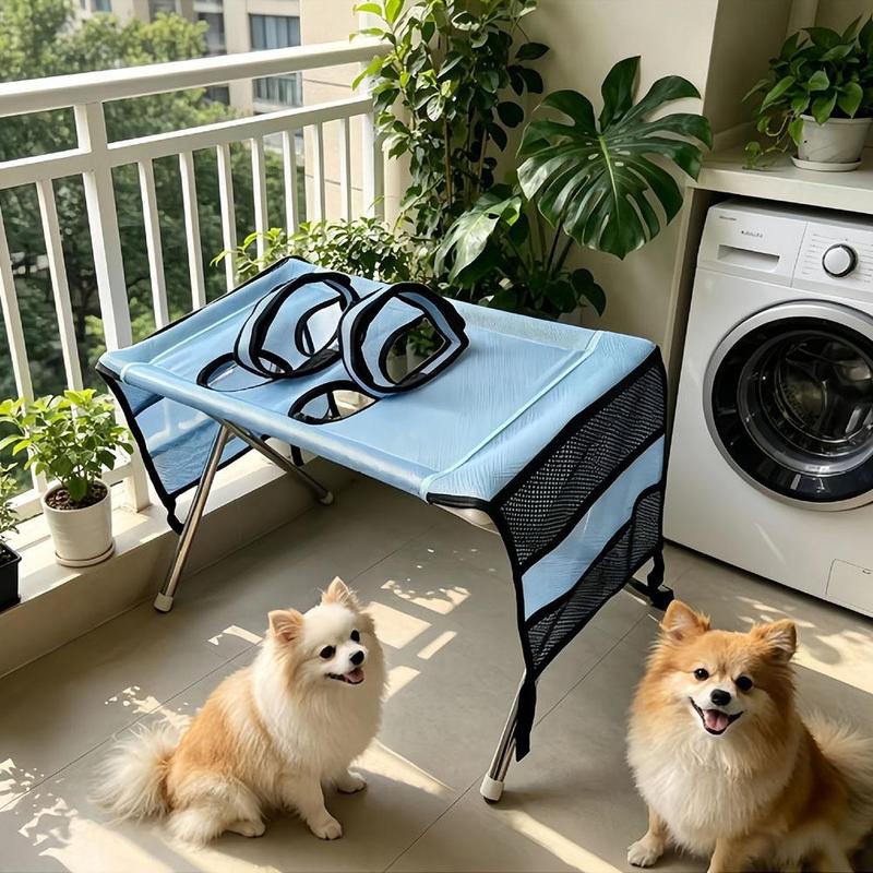 Folding Pet Grooming Hammock Quick Drying with Support Frame Pet Washing Station Anti-Scratch Detachable Dog Grooming Table