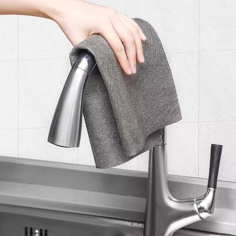 10pcs/set Thickened Cleaning Cloth No Trace No Watermark Reusable Microfiber Rag Quickly Clean Towels Scouring Pad