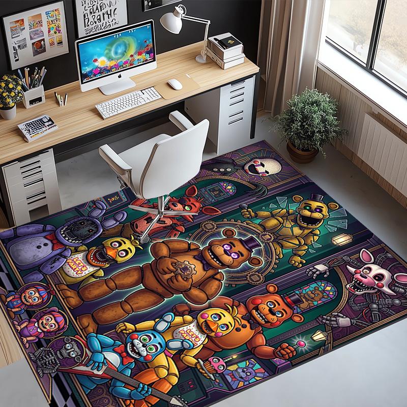 Five Nights at Freddy's Pattern Rug, Indoor/Outdoor Mat, for Picnic, Gameroom, Bedroom, Office, Living Room, Home Decor Carpet, Birthday Gift