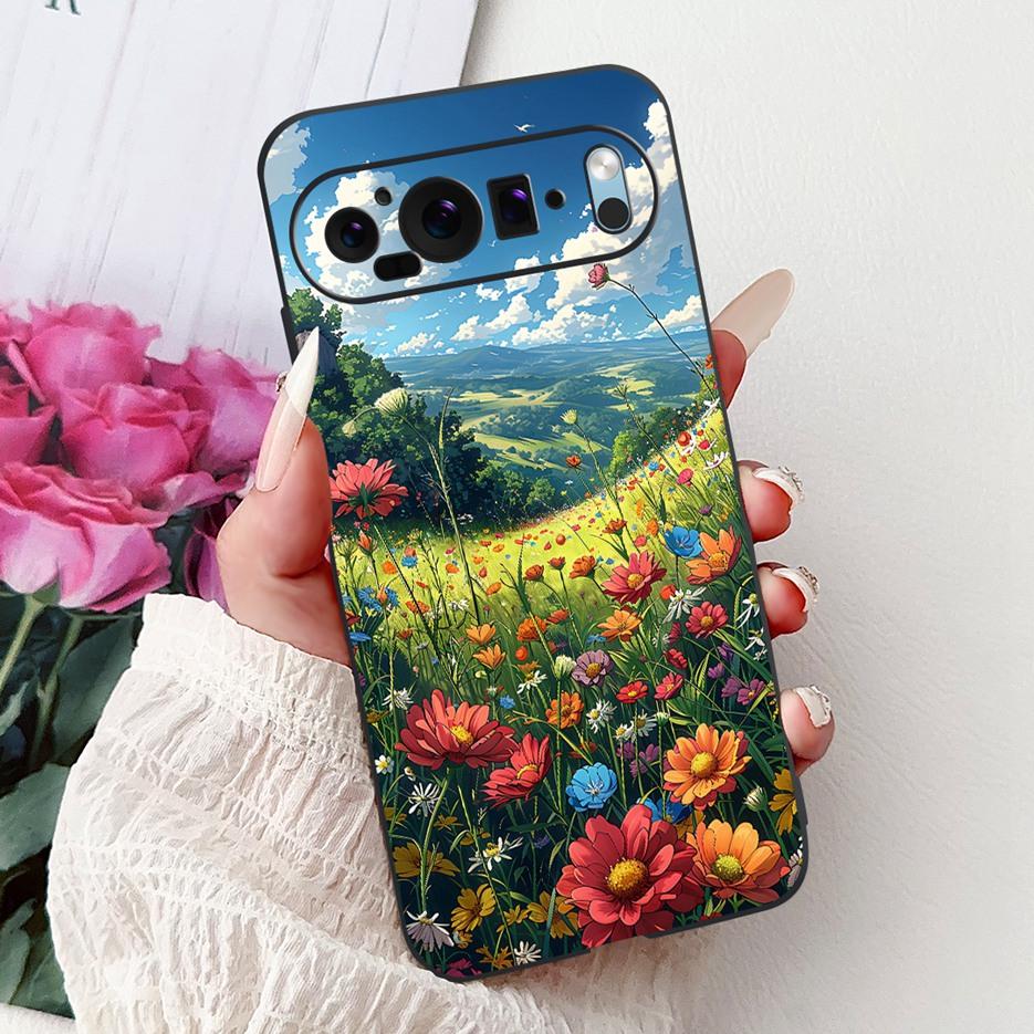 Custodia per Google Pixel 9 Pro Custodia Pixel9A Fiori Colorati Cover Dipinta Custodia Morbida in Silicone per Telefono per Google Pixel 9A Pixel9 Pro Guscio