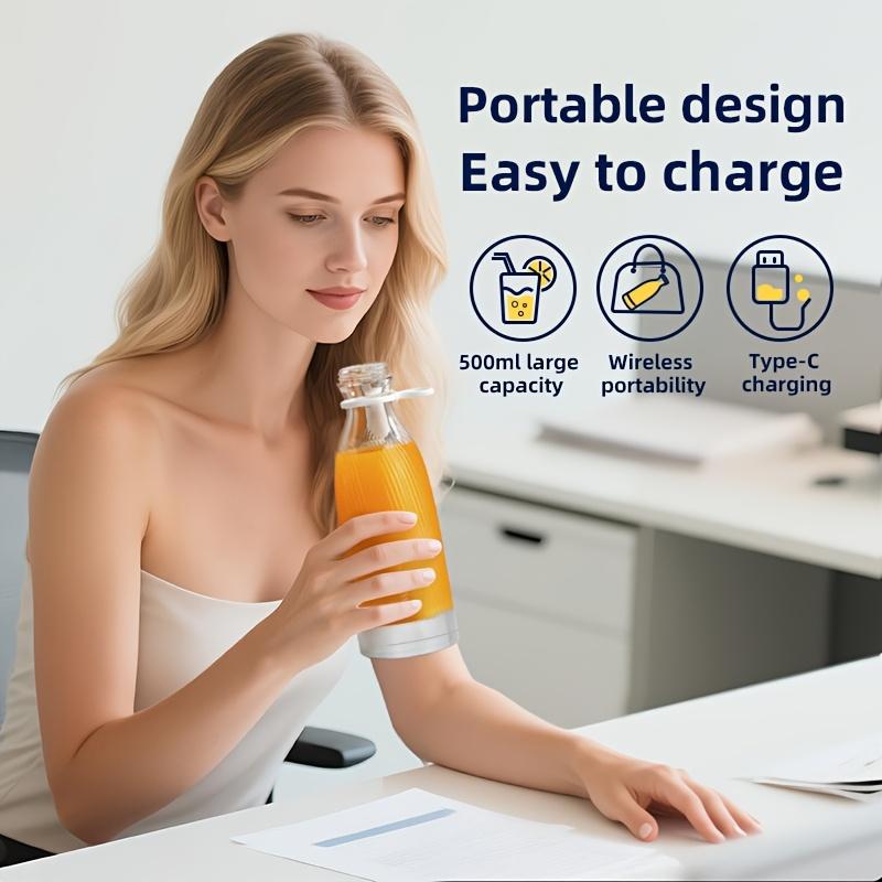 Portable electric juicer USB Juicer blender mini blender suitable for smoothies and salad juices500Milliliter tape LED Display Screen Multifunctional