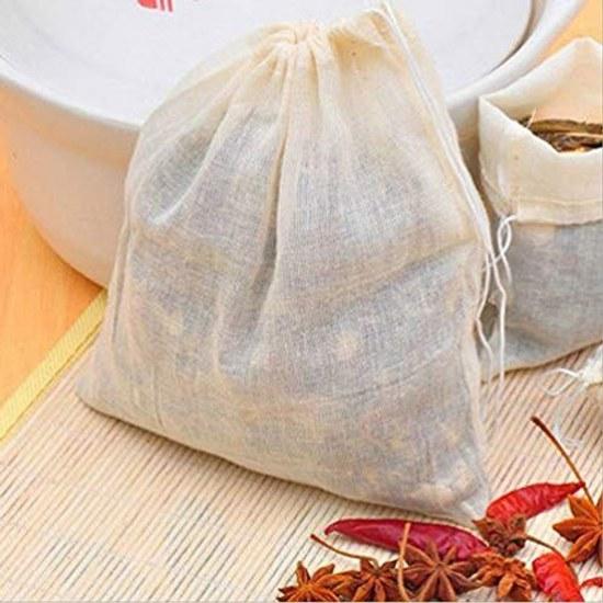 Cotton Filter Bags Strainer Drawstring Type Strong Filtration 50 Pieces.