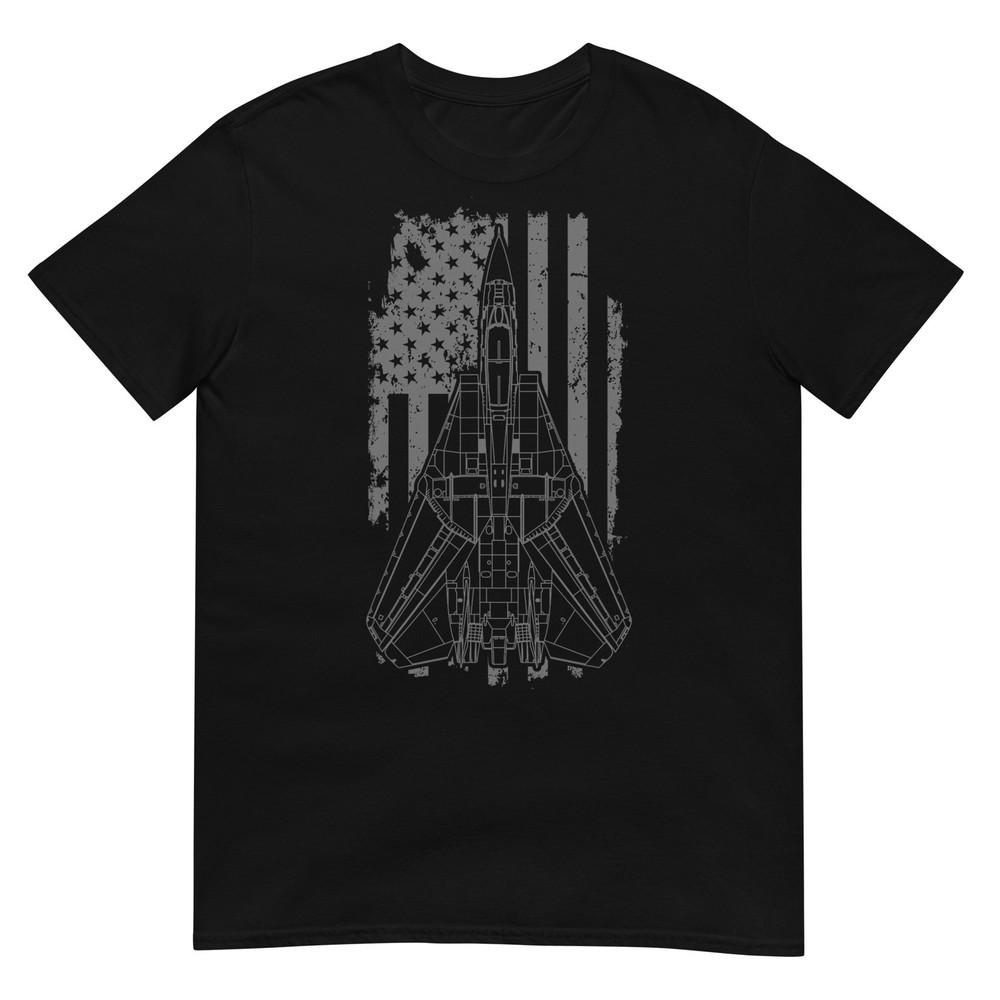 F14 Tomcat Jet Fighter Vintage American Flag 14th July Tshirt
