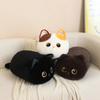 Adorable Round Cat Plush Pillow Soft Fluffy Stuffed Siamese Calico Black Brown Kitty Cushion For Sofa Back Decor