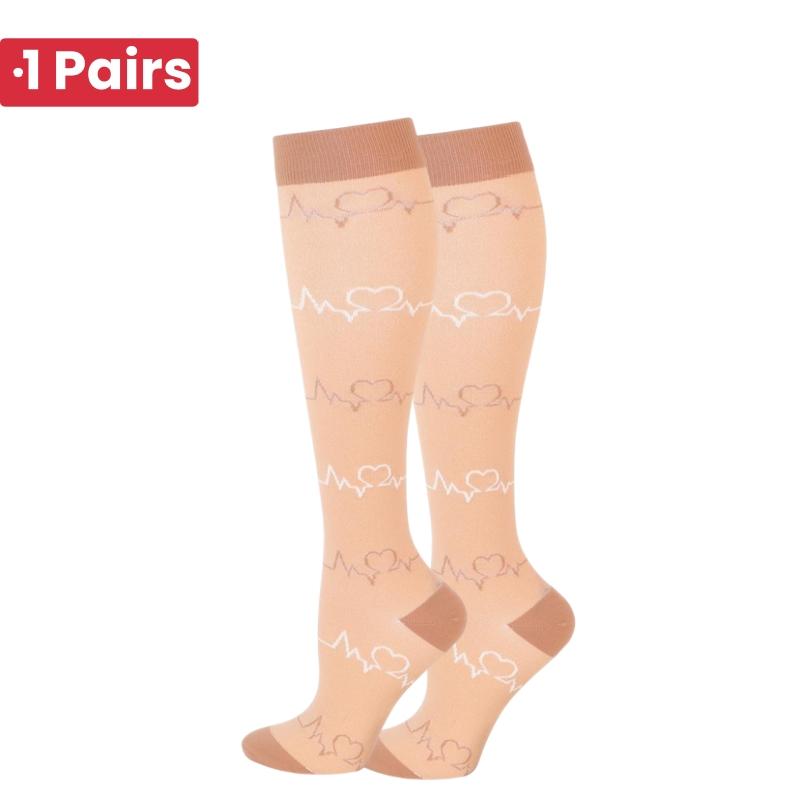 1 Pair Cute Cat Compression Socks Knee High 20-30 Mmhg Fit Medical Edema Diabetes Varicose Veins Running Sports Socks