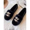 Retro Velvet Round Head Doudou Single Shoes Autumn and Winter New Fluffy Shoes Women Wear Cotton Ladyshoes Warm Commuter Shoes