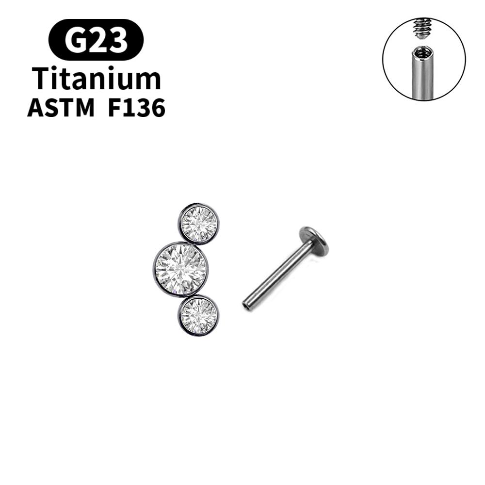 G23 Titanium Stud Earrings16G Piercing Set Ear Tragus Cartilage Zircon Opal Body Jewelry Helix Daith Lip Lobe Pin