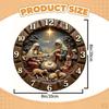 Nativity Scene Wall Clock Arabic Numerals Decorative Religious Easy Read Wood Birth of Jesus