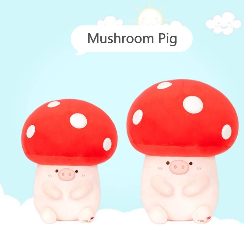 Cute Mushroom Pig Plush Toy Soft Stuffed Animal Doll For Girls Wedding Gifts