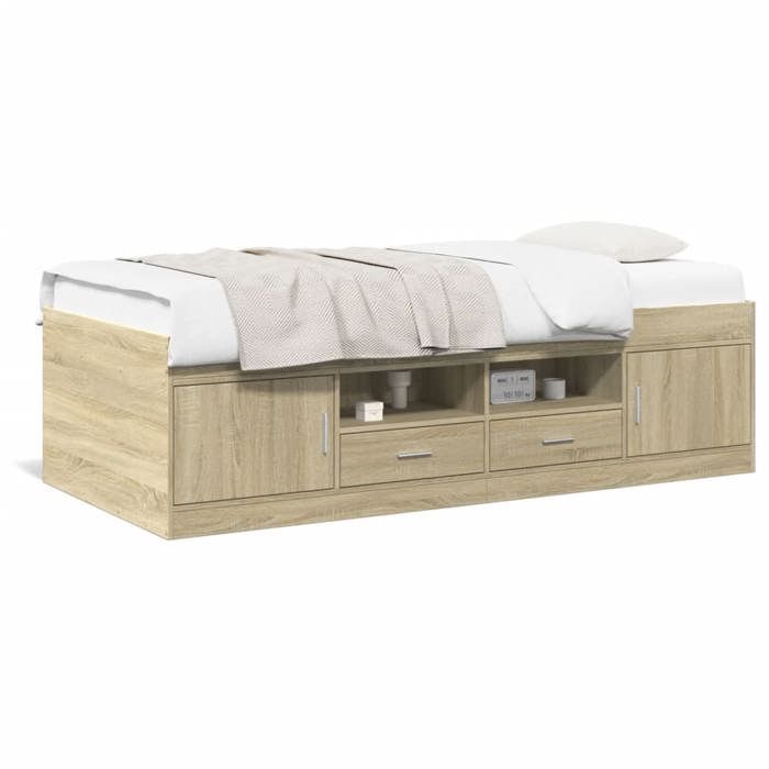 VidaXL Lit de Jour avec Tiroirs, Canapé-lit, Lit de Repos, Meuble de Salon Chambre à Coucher, Moderne, Chêne Sonoma 90x200cm 3280246