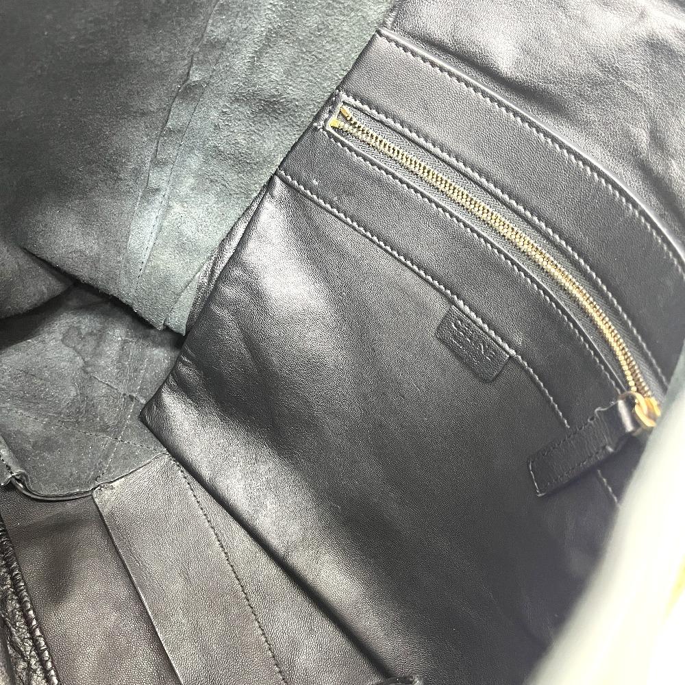 CELINE Kaba Gazette Bags Hand Bag Tote Bag hemp / Leather Beige/Black